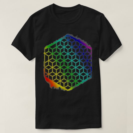 Heilige Geometrie Blume des Lebens Cubes Mandala P T-Shirt (Design vorne)