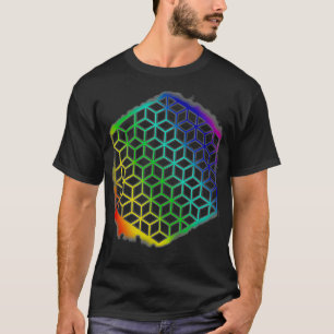 Heilige Geometrie Blume des Lebens Cubes Mandala P T-Shirt