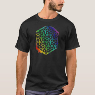 Heilige Geometrie Blume des Lebens Kubes Mandala P T-Shirt