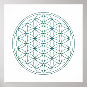 Heilige Geometrie Blume des Lebens (V-Earth) Poster