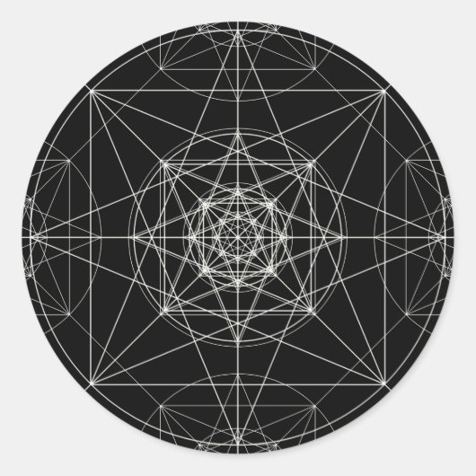 Heilige Geometrie der dritten Dimension Runder Aufkleber (Vorderseite)