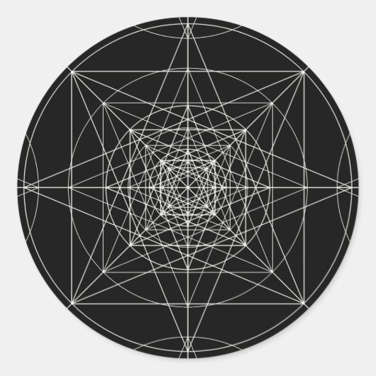 Heilige Geometrie der dritten Dimension Runder Aufkleber (Vorderseite)