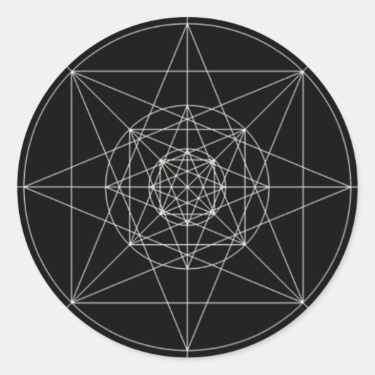 Heilige Geometrie der dritten Dimension Runder Aufkleber (Vorderseite)