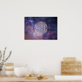 Heilige Geometrie - Die Blume des Lebens im Univer Poster (Küche)