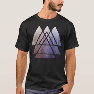 Heilige Geometrie-Dreiecke - Regenbogen-Misty-Wald T-Shirt