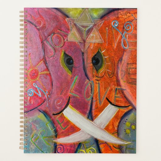 Heilige Geometrie Elefant Original-KUNST Planer (Vorderseite)