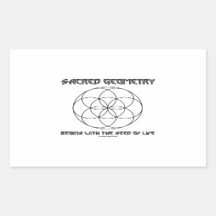 Heilige Geometrie fängt mit dem Samen des Lebens Rechteckiger Aufkleber