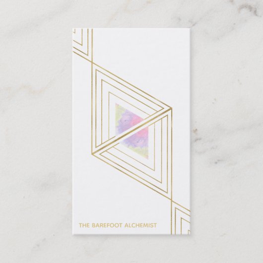 *~* Heilige Geometrie Gold Boho Dreiecke Alchemie Visitenkarte (Vorderseite)