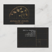 Heilige Geometrie - Goldene Spirale Zweige Visitenkarte (Vorne/Hinten)