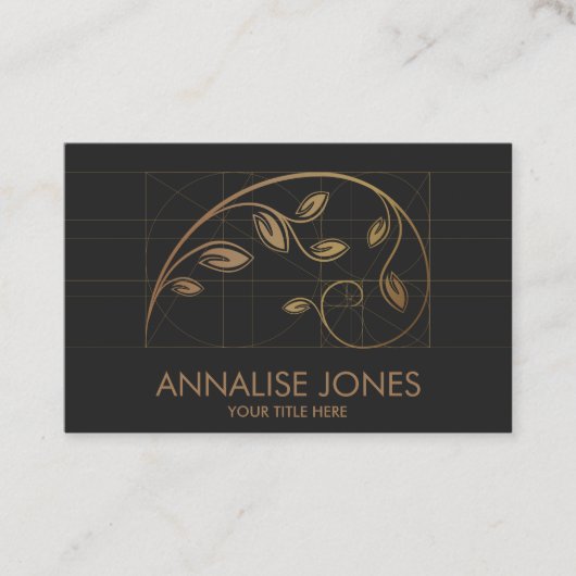 Heilige Geometrie - Goldene Spirale Zweige Visitenkarte (Vorderseite)