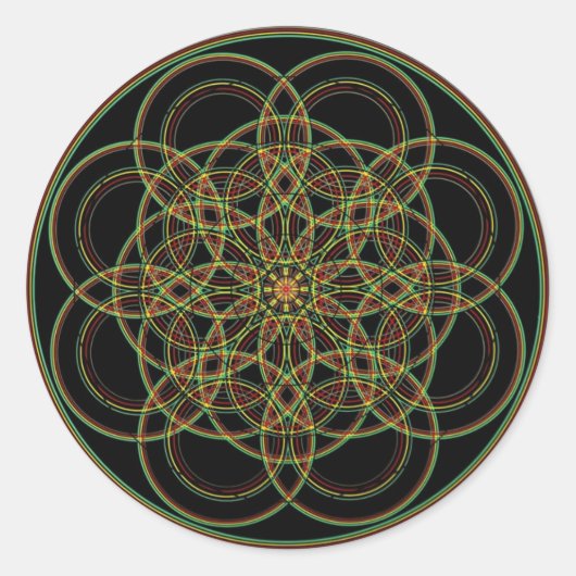 Heilige Geometrie - Hand Drawn Runder Aufkleber (Vorderseite)