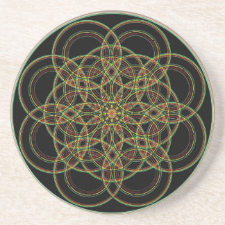 Heilige Geometrie - Hand gezeichnet Sandstein Untersetzer
