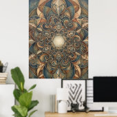 Heilige Geometrie Herz Licht Geist Kunstposter Poster (Heimbüro)