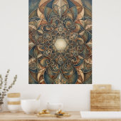 Heilige Geometrie Herz Licht Geist Kunstposter Poster (Küche)