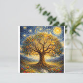 heilige Geometrie Kunst Baum Dankeskarte (Stehend Vorderseite)