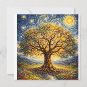 heilige Geometrie Kunst Baum Dankeskarte