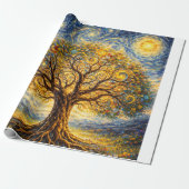heilige Geometrie Kunst Baum Geschenkpapier (Ungerollt)