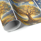 heilige Geometrie Kunst Baum Geschenkpapier (Rolleneckpunkt)