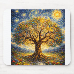 heilige Geometrie Kunst Baum Mousepad