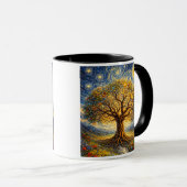 heilige Geometrie Kunst Baum Tasse (VorderseiteRechts)