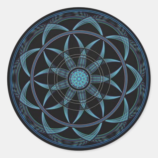 Heilige Geometrie Mandala Gluck Runder Aufkleber Zazzle De