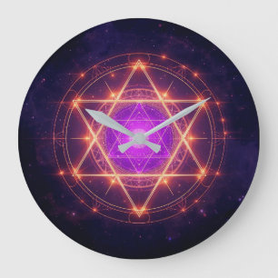 Heilige Geometrie Mandala – Licht innerhalb des Ko Große Wanduhr