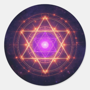 Heilige Geometrie Mandala – Licht innerhalb des Ko Runder Aufkleber
