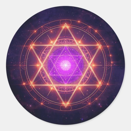 Heilige Geometrie Mandala – Licht innerhalb des Ko Runder Aufkleber (Vorderseite)