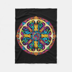 heilige Geometrie Mandala-Muster Fleecedecke