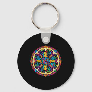 Heilige Geometrie Mandala-Muster Schlüsselanhänger