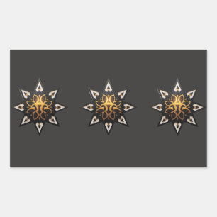🌟 Heilige Geometrie Mandala - Zeitloser Goldener Rechteckiger Aufkleber