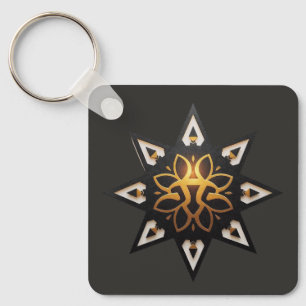 🌟 Heilige Geometrie Mandala - Zeitloser Goldener Schlüsselanhänger
