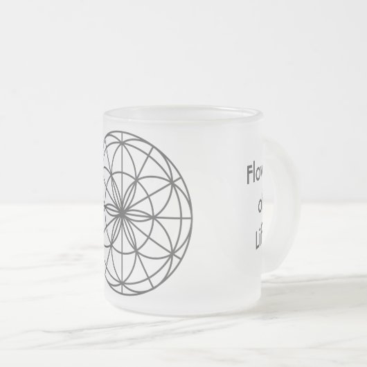 Heilige Geometrie-mattierte GlasTasse Mattglastasse (VorderseiteRechts)