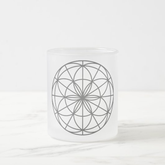 Heilige Geometrie-mattierte GlasTasse Mattglastasse (Mittel)