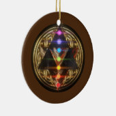 Heilige Geometrie Merkaba mit Blume des Lebens Gol Keramik Ornament (Rechts)