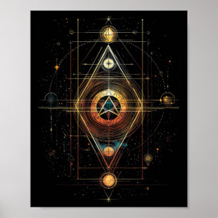 Heilige Geometrie Metatron Würfel Spirituelles Yog Poster