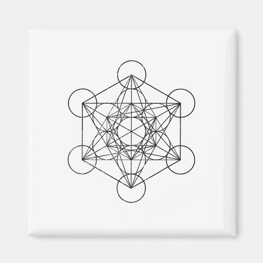 Heilige Geometrie Metatrons Würfel Psychedelisch V Magnet (Vorne)