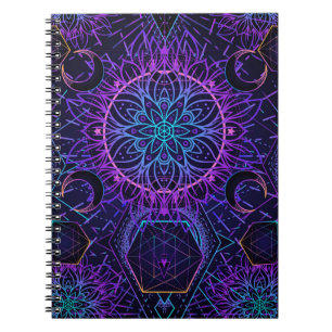Heilige Geometrie nahtloses Muster. Hindu-Symbole  Notizblock