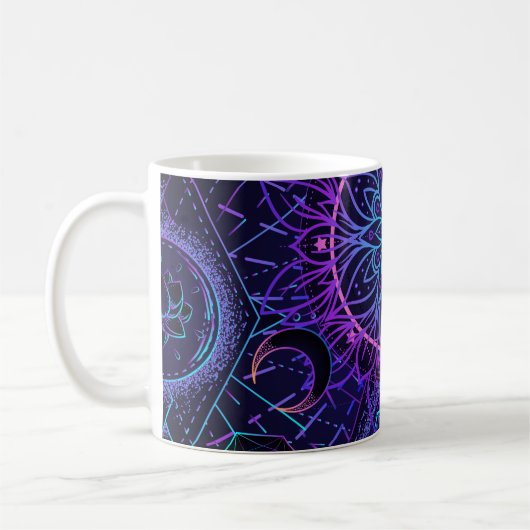 Heilige Geometrie nahtloses Muster. Hinduische Sym Kaffeetasse (Links)