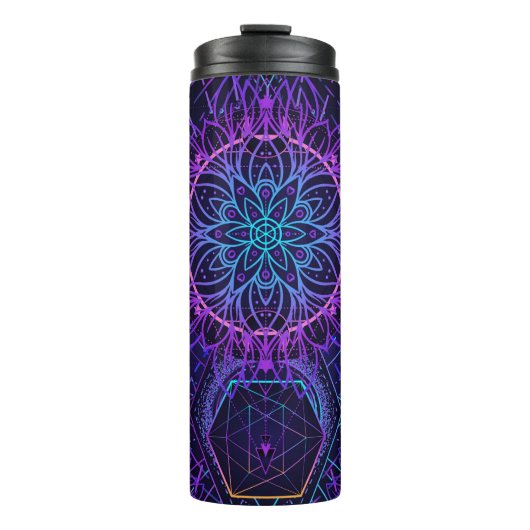 Heilige Geometrie nahtloses Muster. Hinduische Sym Thermosbecher (Vorderseite)