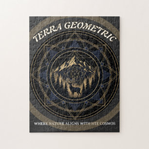 Heilige Geometrie Naturfusion • Berge und Wald Puzzle