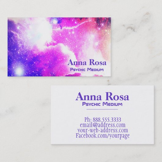 *~* heilige Geometrie-Nebelfleck-Galaxie kosmisch Visitenkarte (Vorne/Hinten)