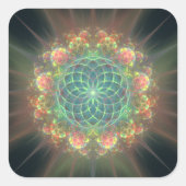 Heilige Geometrie Quadratischer Aufkleber (Vorderseite)