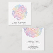 *~* Heilige Geometrie Rainbow Mandala Spirituell Quadratische Visitenkarte (Vorne/Hinten)