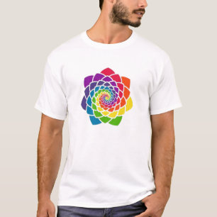 Heilige Geometrie - Regenbogen-Kiefern-Kegel-T - T-Shirt