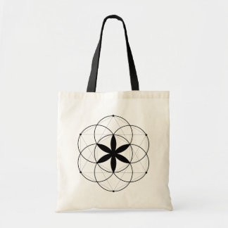 Heilige Geometrie Samen des Lebens Linienkunst Tragetasche