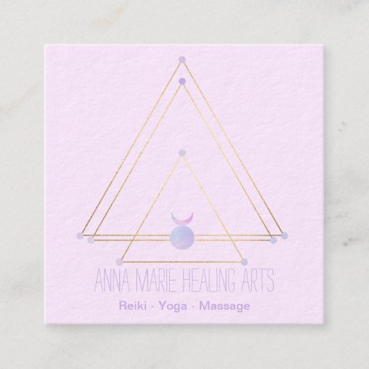 Heilige Geometrie spirituelles Neualter Gold und R Quadratische Visitenkarte (Vorderseite)