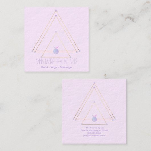 Heilige Geometrie spirituelles Neualter Gold und R Quadratische Visitenkarte (Vorne/Hinten)