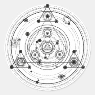 Heilige Geometrie und geometrischer Runder Aufkleber