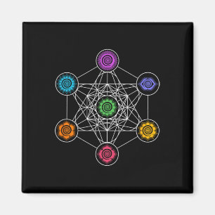 Heilige Geometrie Yoga Metatrons Cube Regenbogen C Magnet